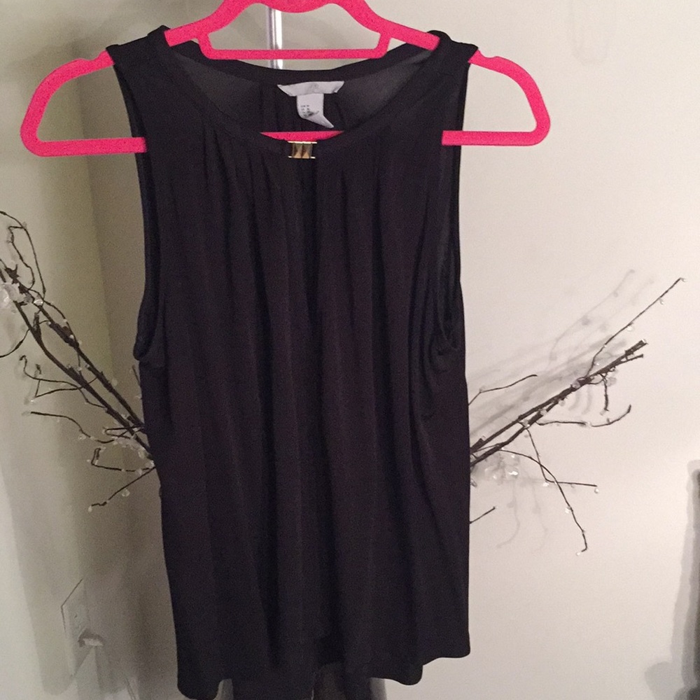 Black shirt with gold front buckle